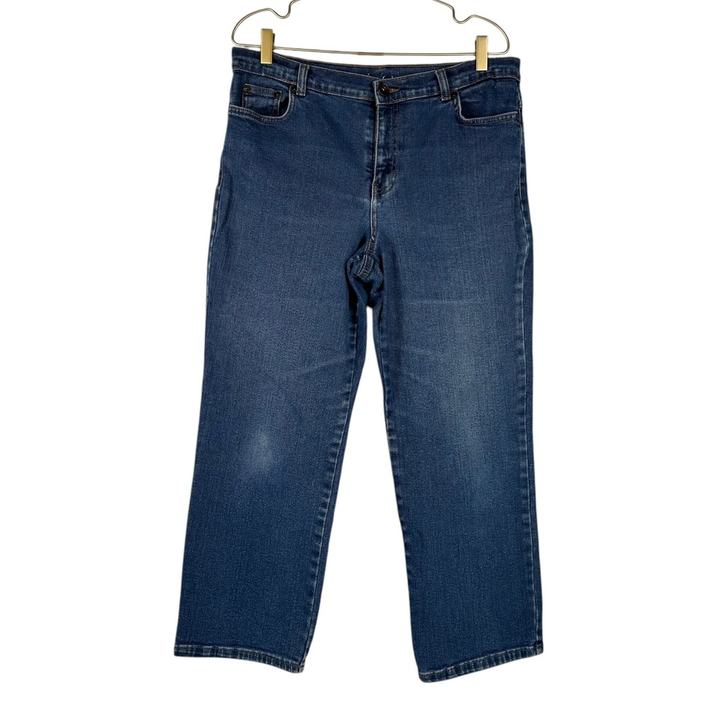 Style & Co. Jeans Womens Cropped Denim Blue‎ Cotton Blend Size 14PS 424